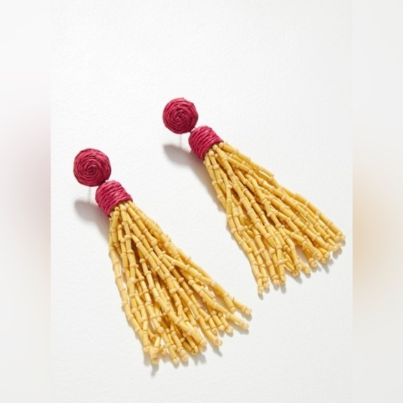NWT Anthropologie Tassel Drop Earrings - Picture 1 of 4